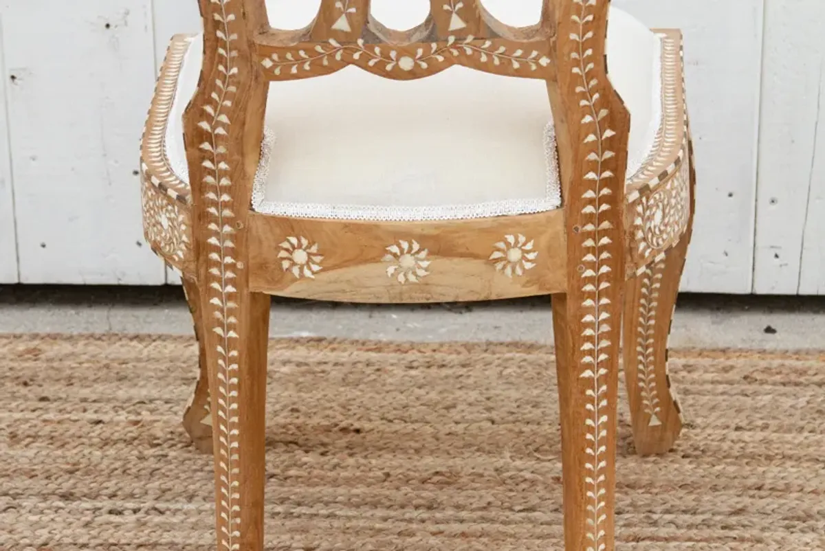 Pair of Royal Indian Inlaid Dining Chair - Handcrafted