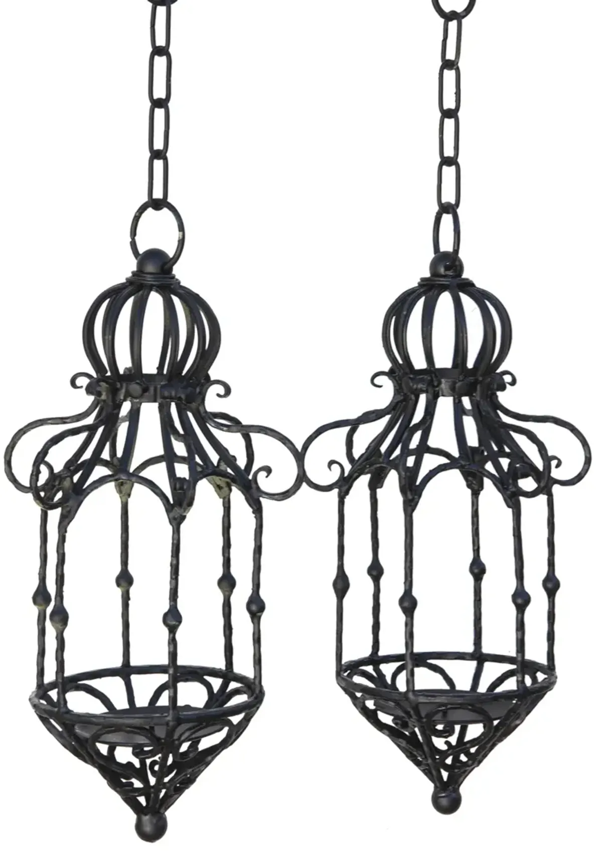 Black Iron Candle Lanterns - a pair