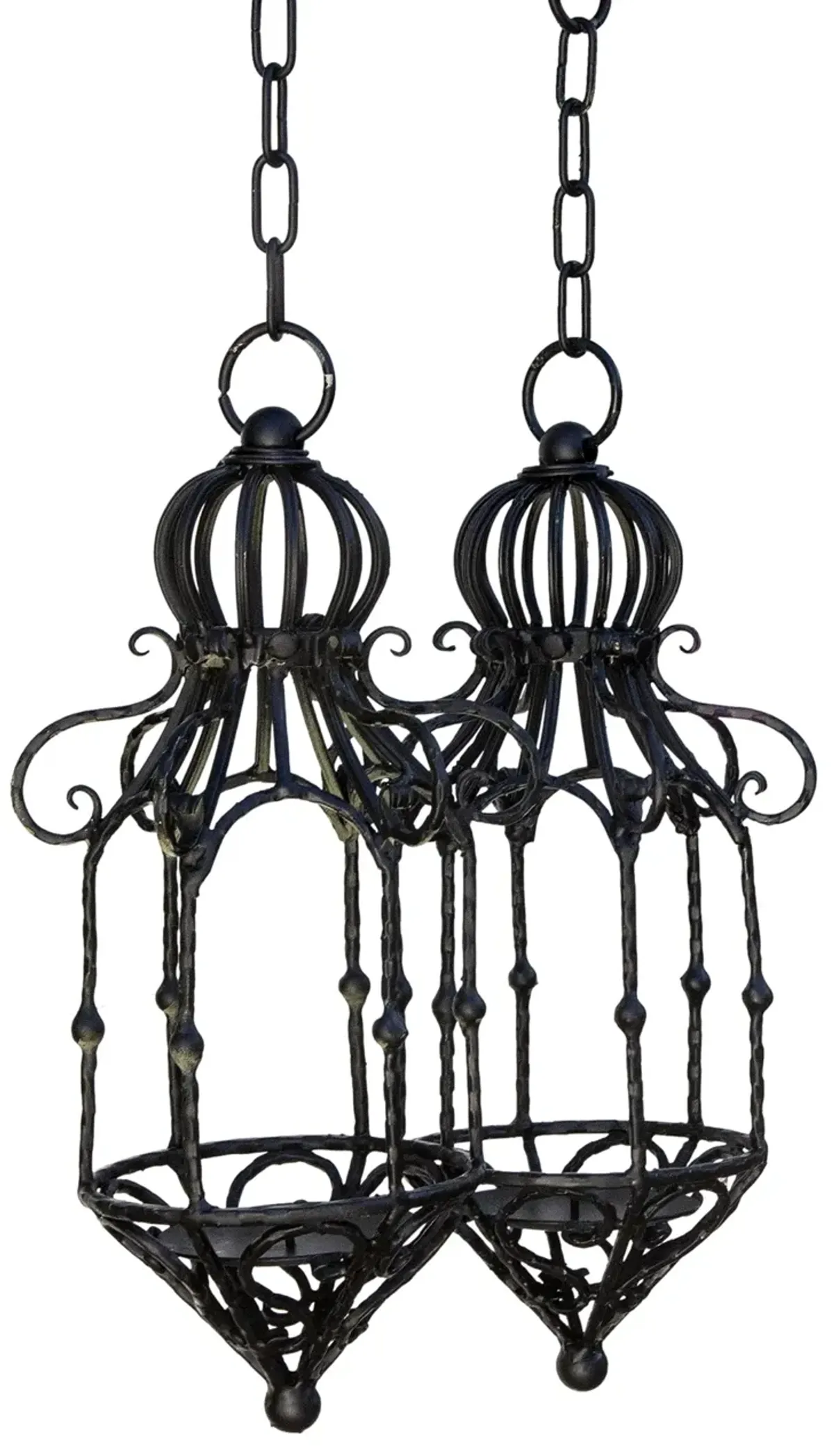 Black Iron Candle Lanterns - a pair