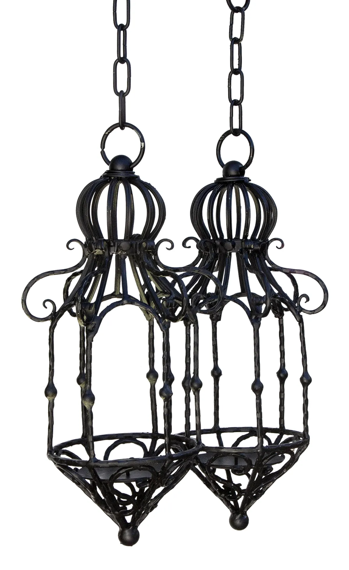 Black Iron Candle Lanterns - a pair