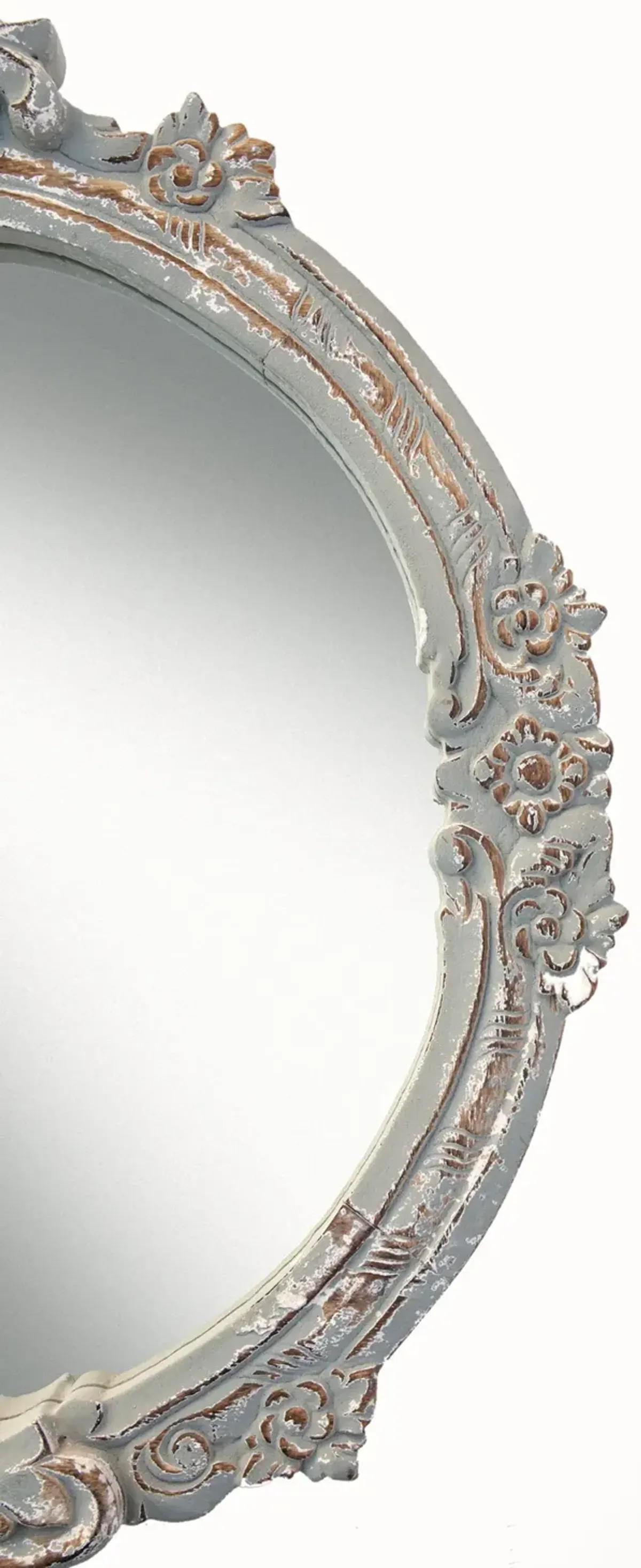 Ornate Decorative Sage Round Mirror