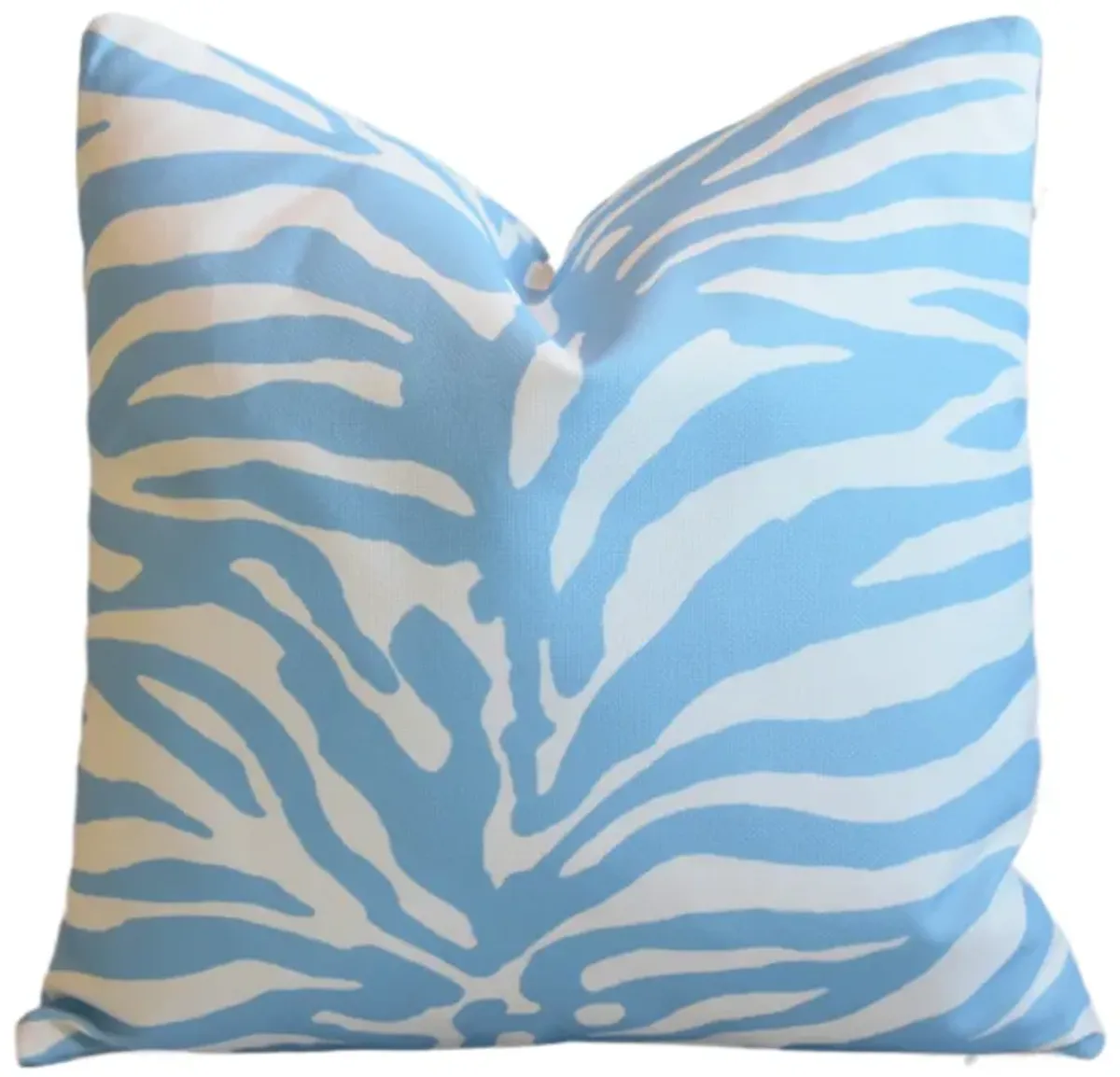 Sky-Blue & White Tiger Stripe Pillow