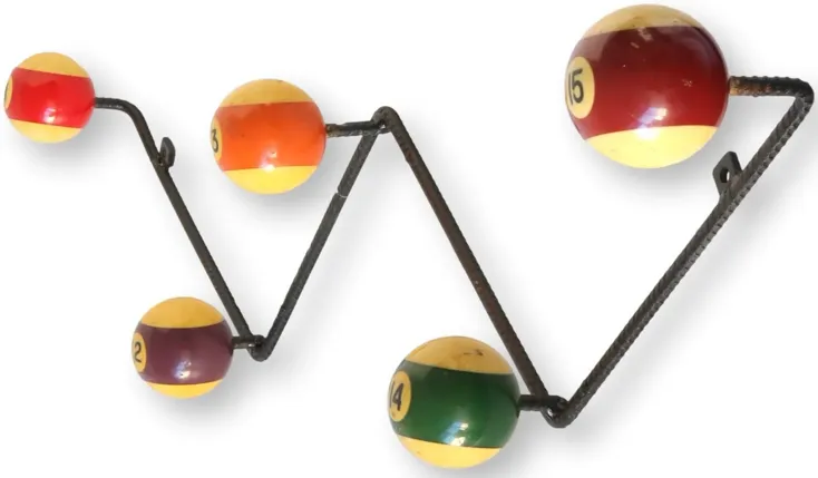 Midcentury Snooker Ball Coat Rack