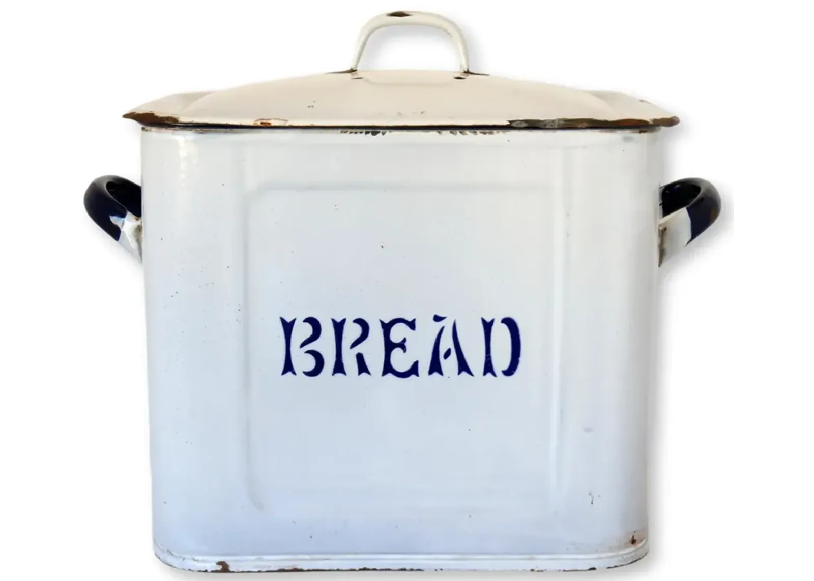 Vintage English Enamelware Bread Box