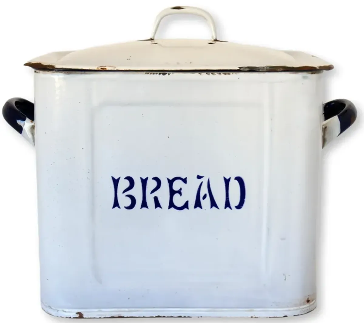 Vintage English Enamelware Bread Box