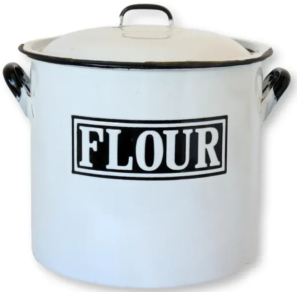 Large English Enamelware Flour Canister - New England Mercantile