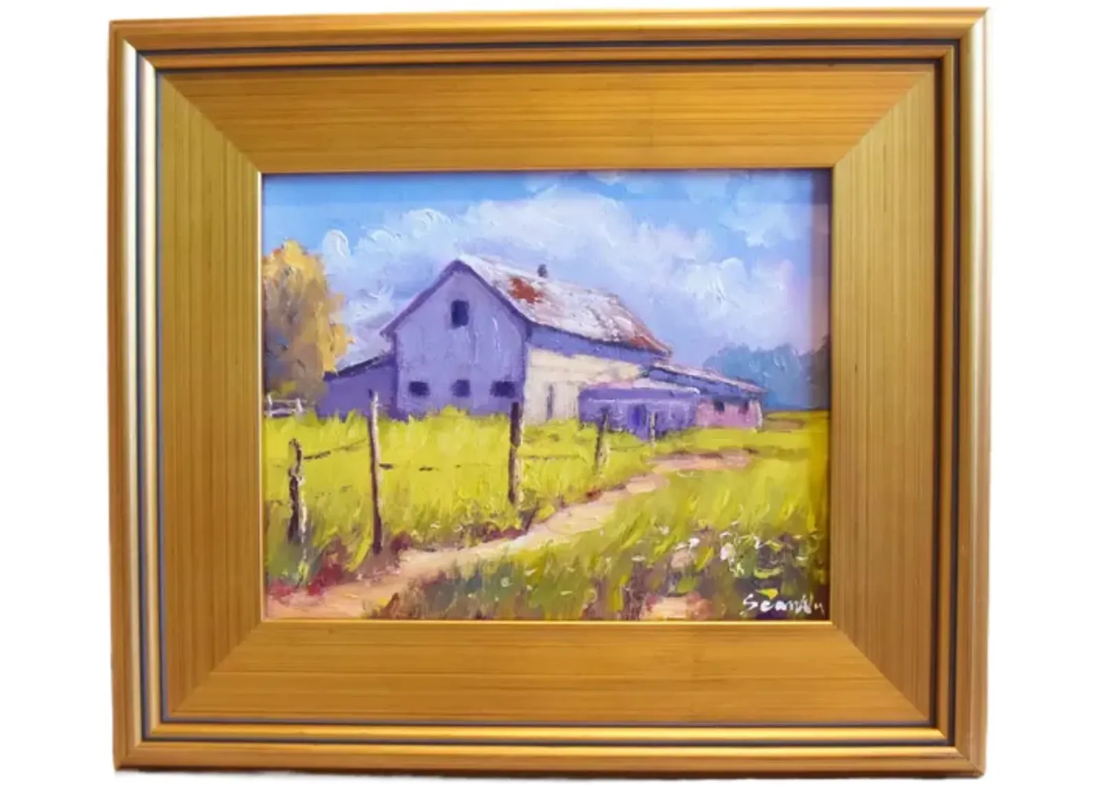 Farmhouse Rustic Barn Landscape Painting