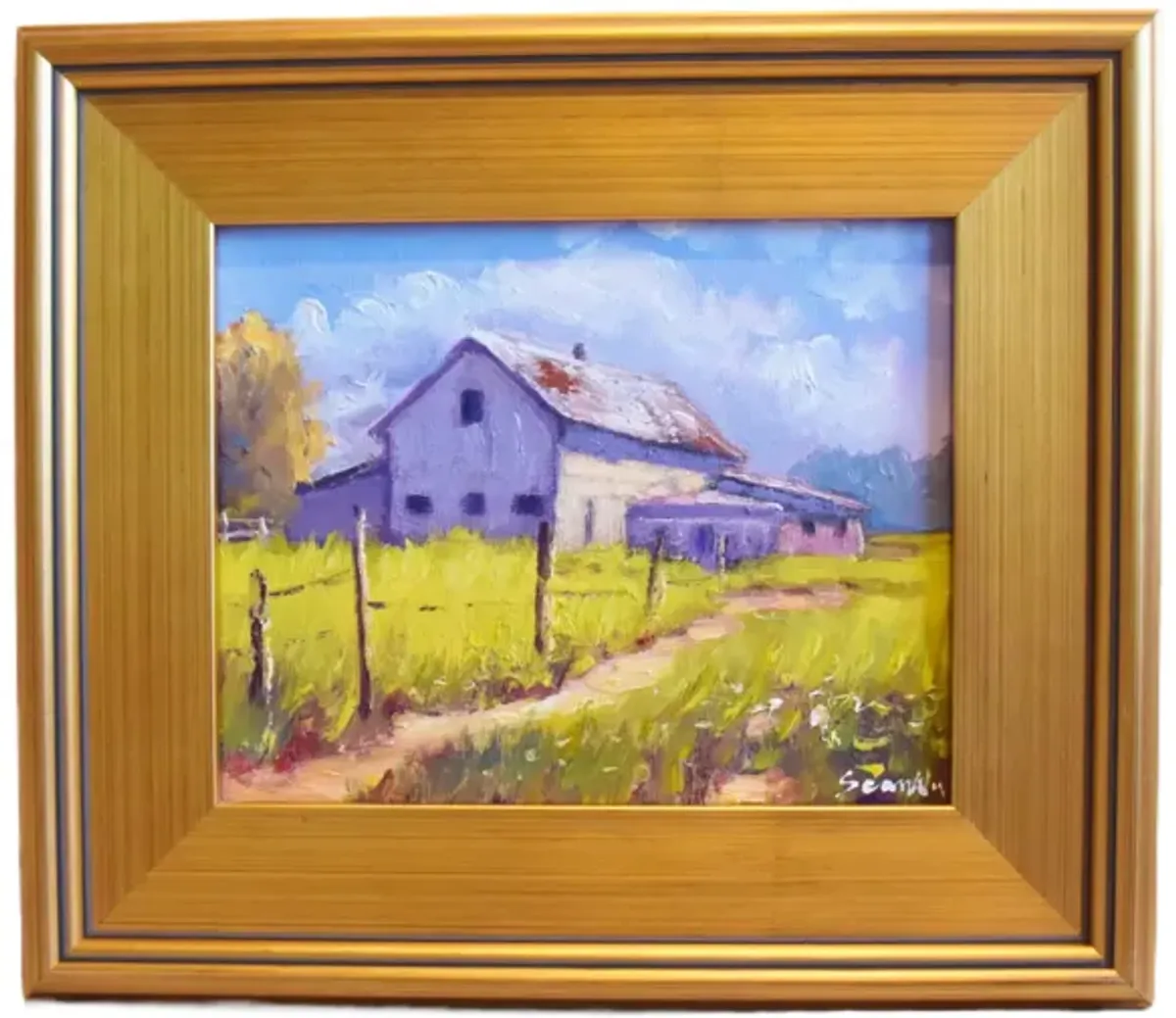 Farmhouse Rustic Barn Landscape Painting