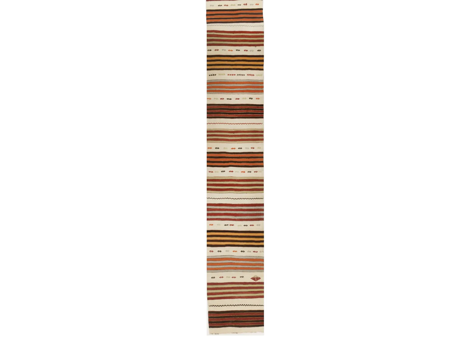 Turkish Kilim Runner 2' X 24' - Red