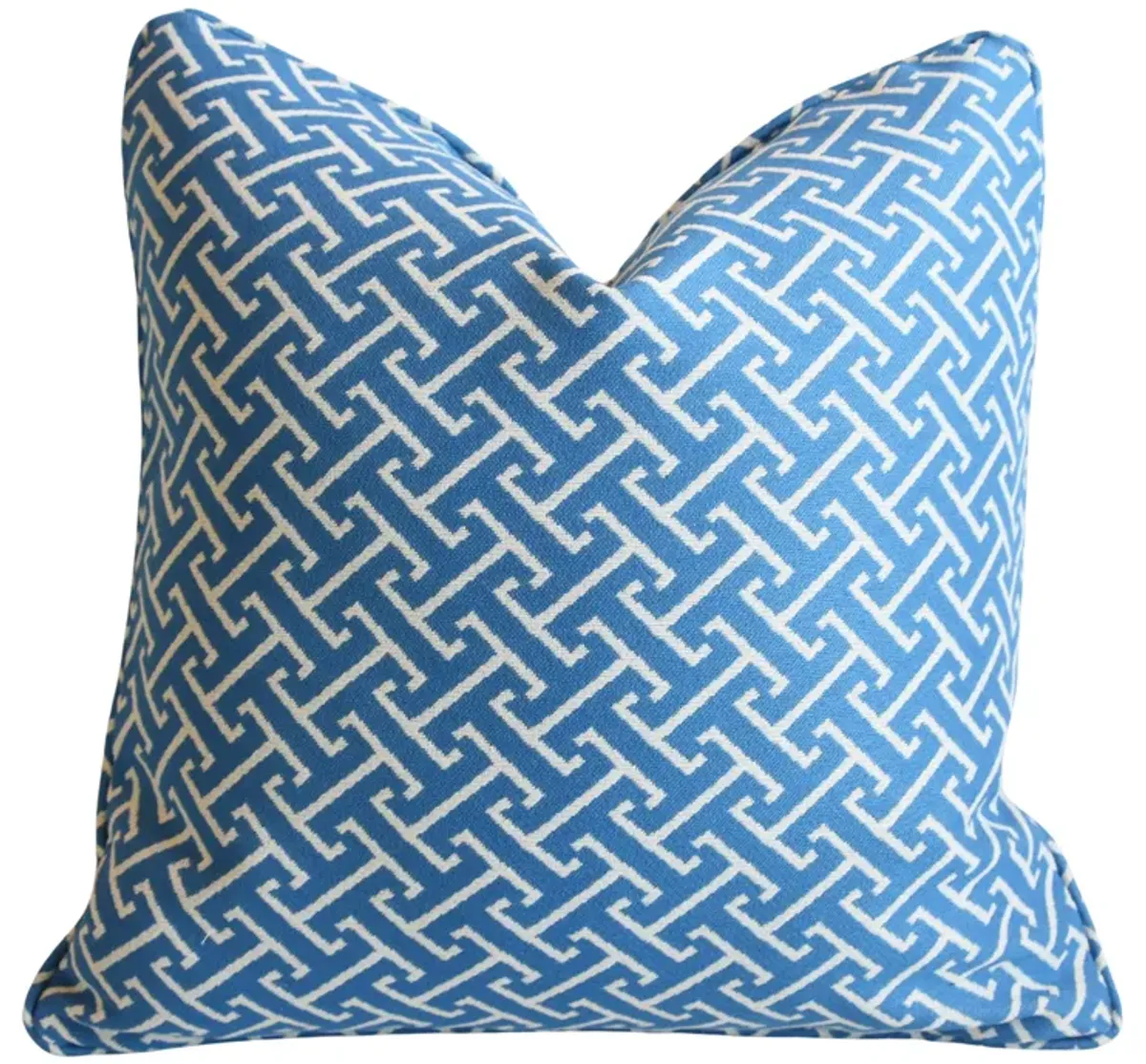 Blue & White Geometric Pillow