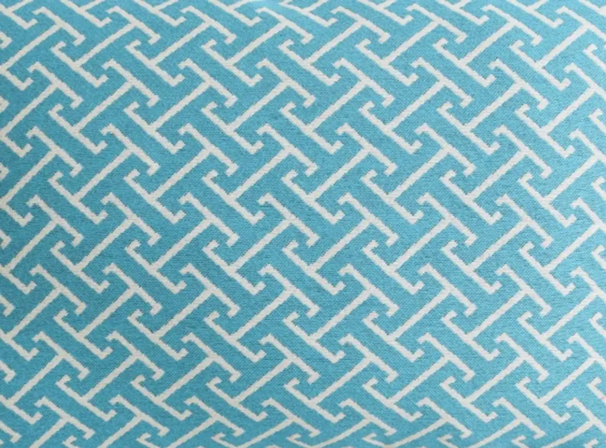 Sky-Blue Geometric Pillow