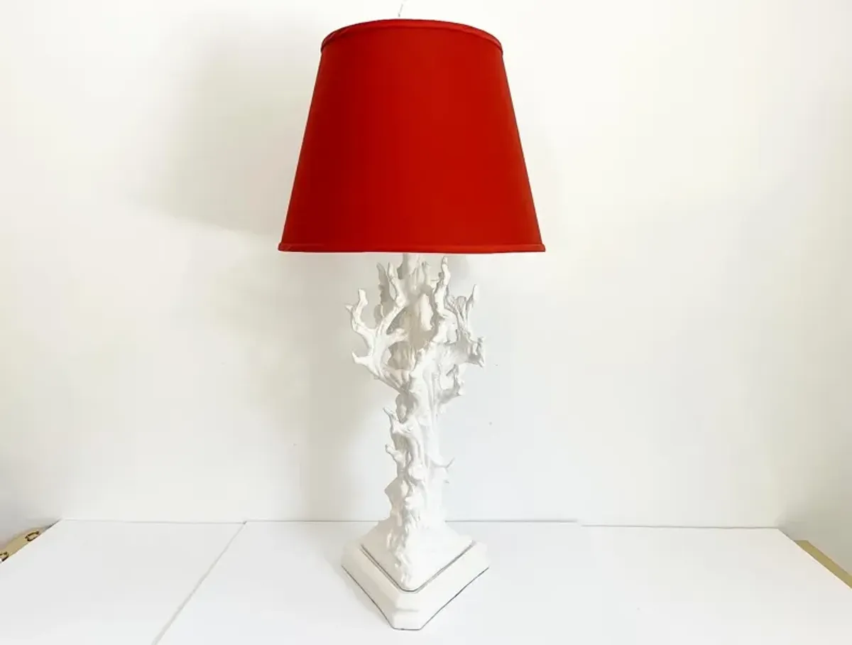 Italian Coral Branch Lamp w/Shade