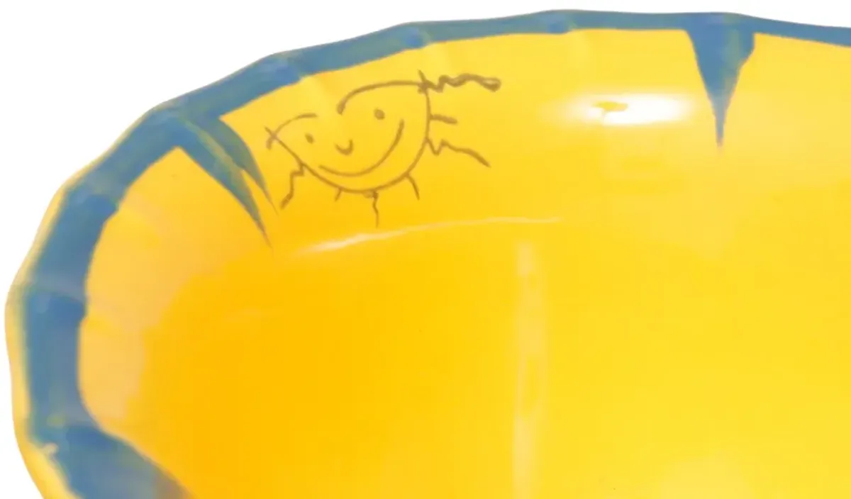 Large Yellow Ceramic Bowl - 1980