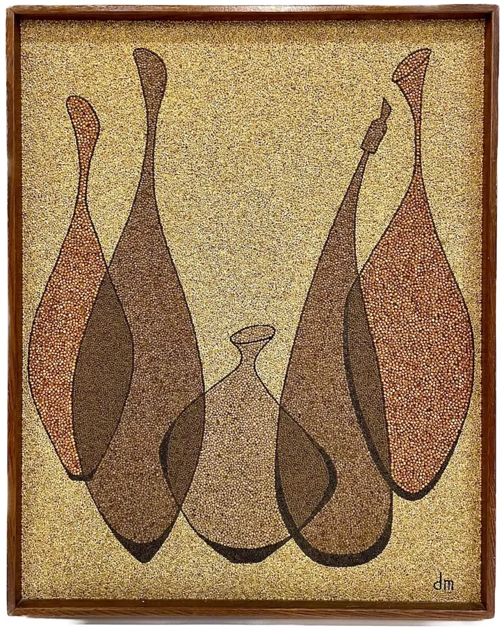 Midcentury Abstract Vase Seed Art