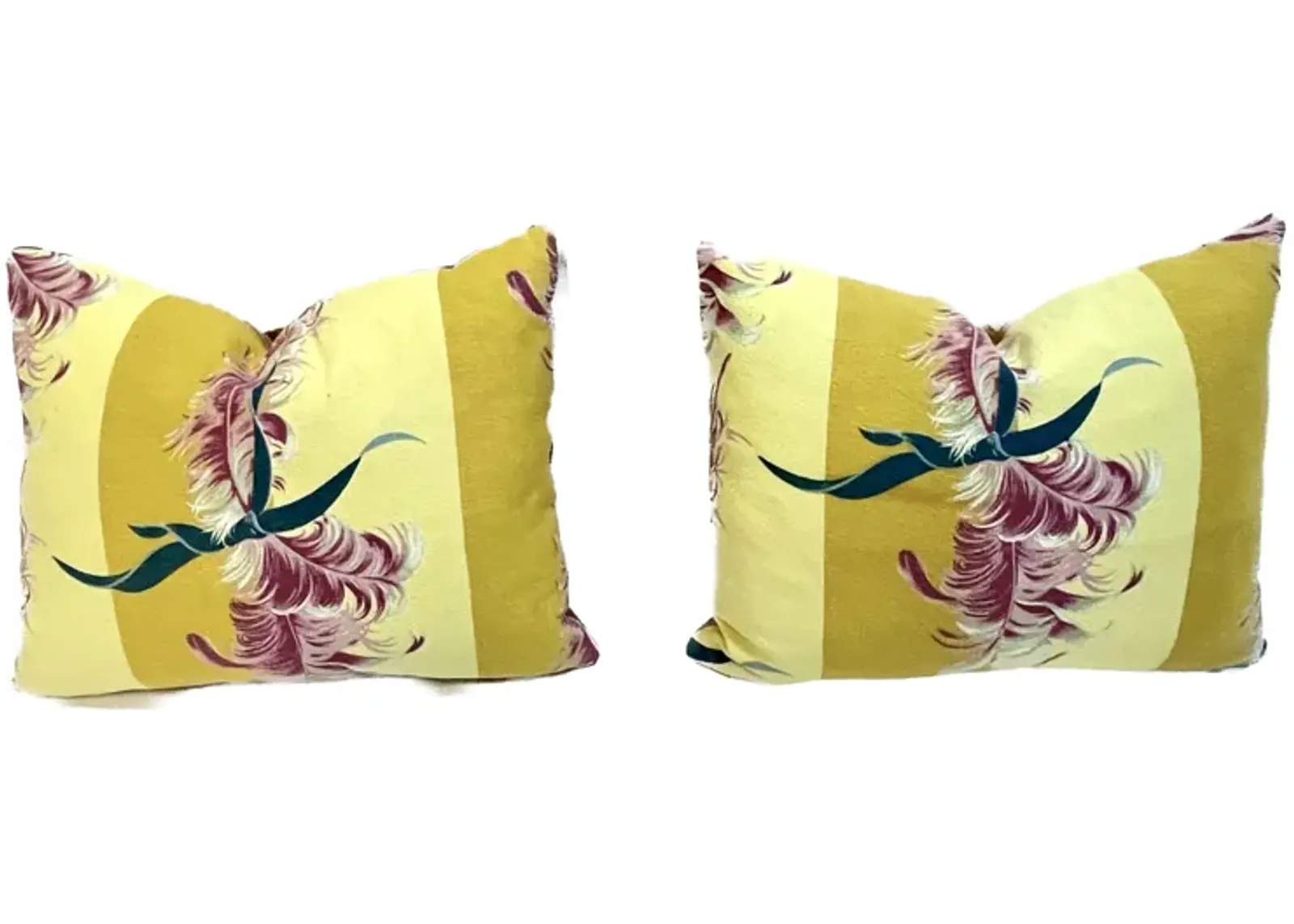 Retro Ribbon and Feather Pillows - PR