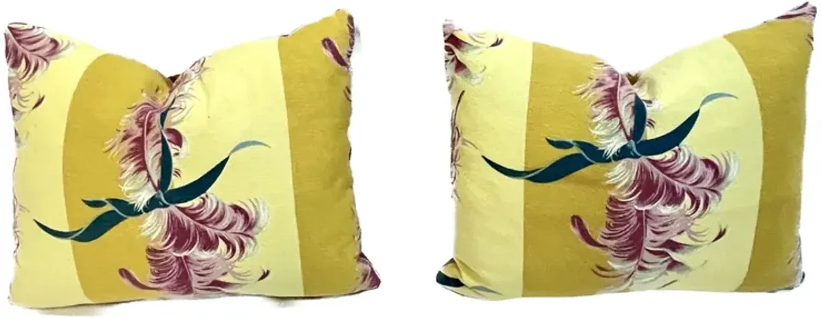 Retro Ribbon and Feather Pillows - PR