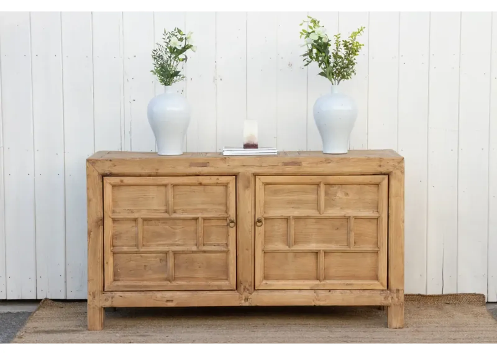 Vintage Elm Wood Cabinet