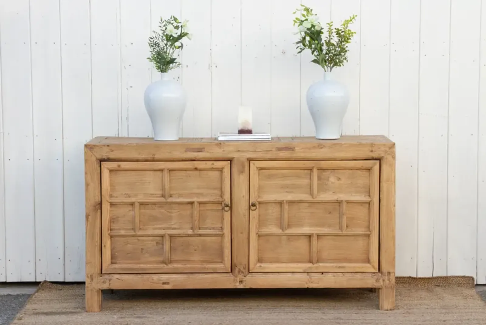 Vintage Elm Wood Cabinet