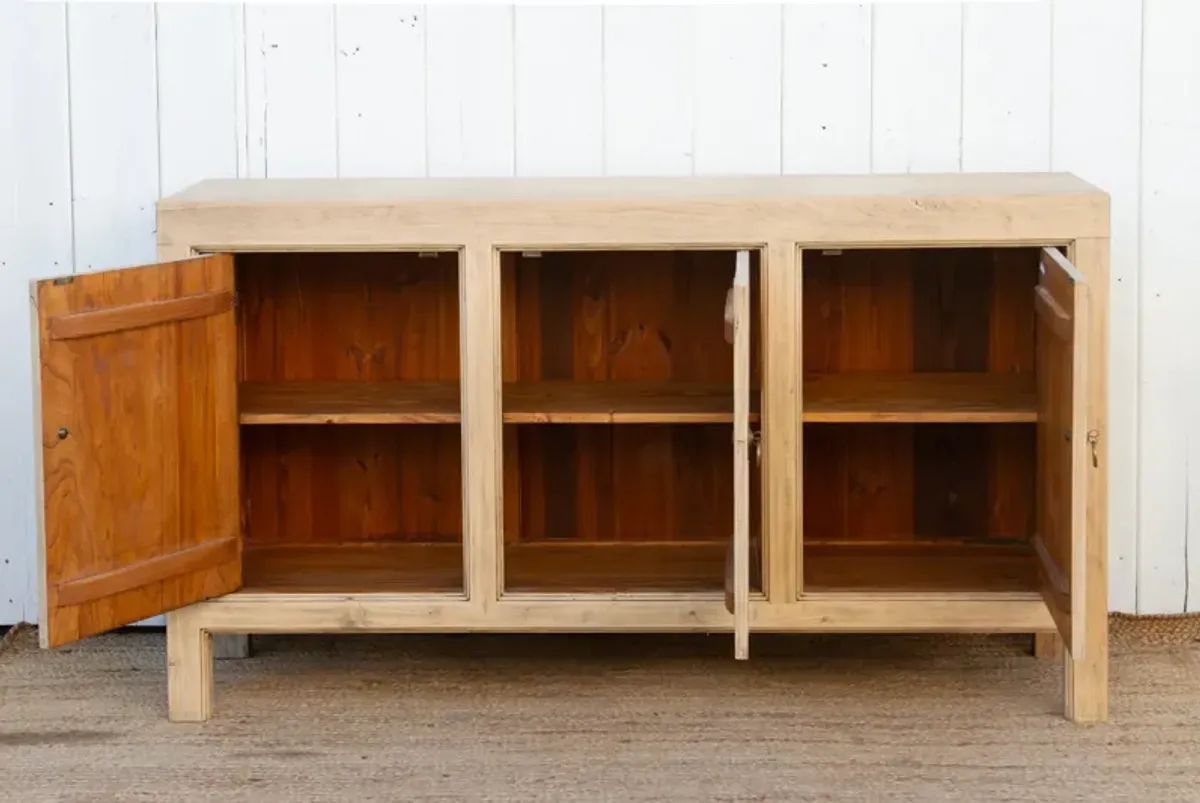 Natural Elm Three Door Sideboard - de-cor