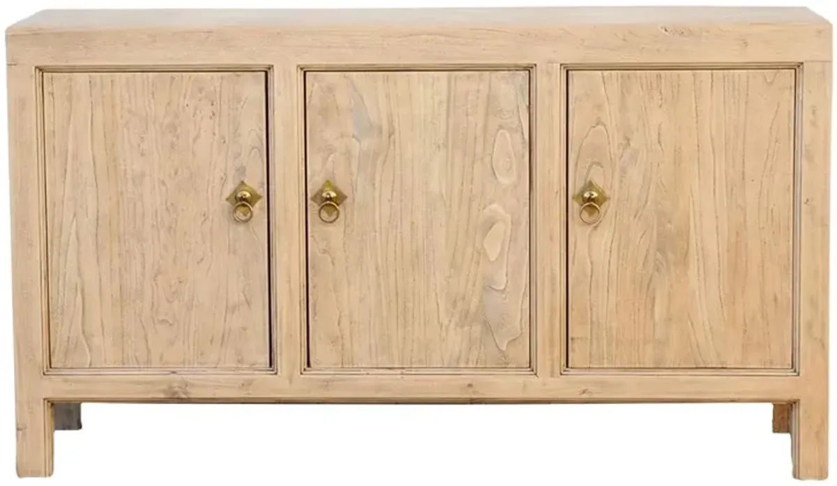 Natural Elm Three Door Sideboard - de-cor