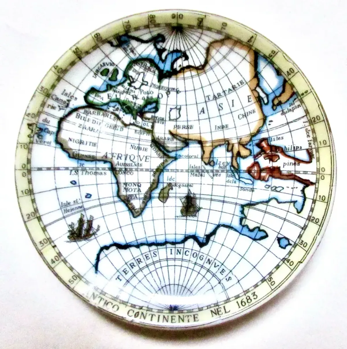 Fornasetti-Style MCM Atlas Coasters Set of 4 - The Emporium Ltd.