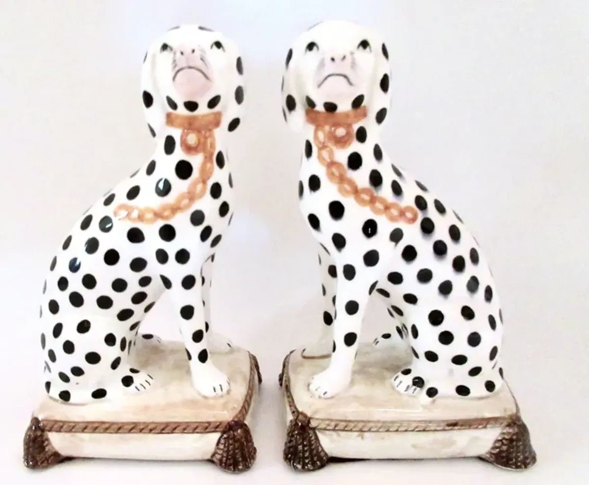 Staffordshire-Style Spotted Dog Bookends