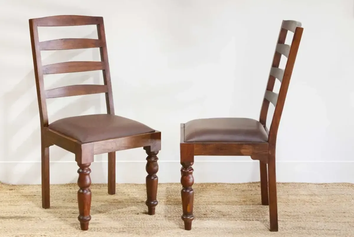 Set of 2 - Vintage Ladderback Side Chairs - de-cor