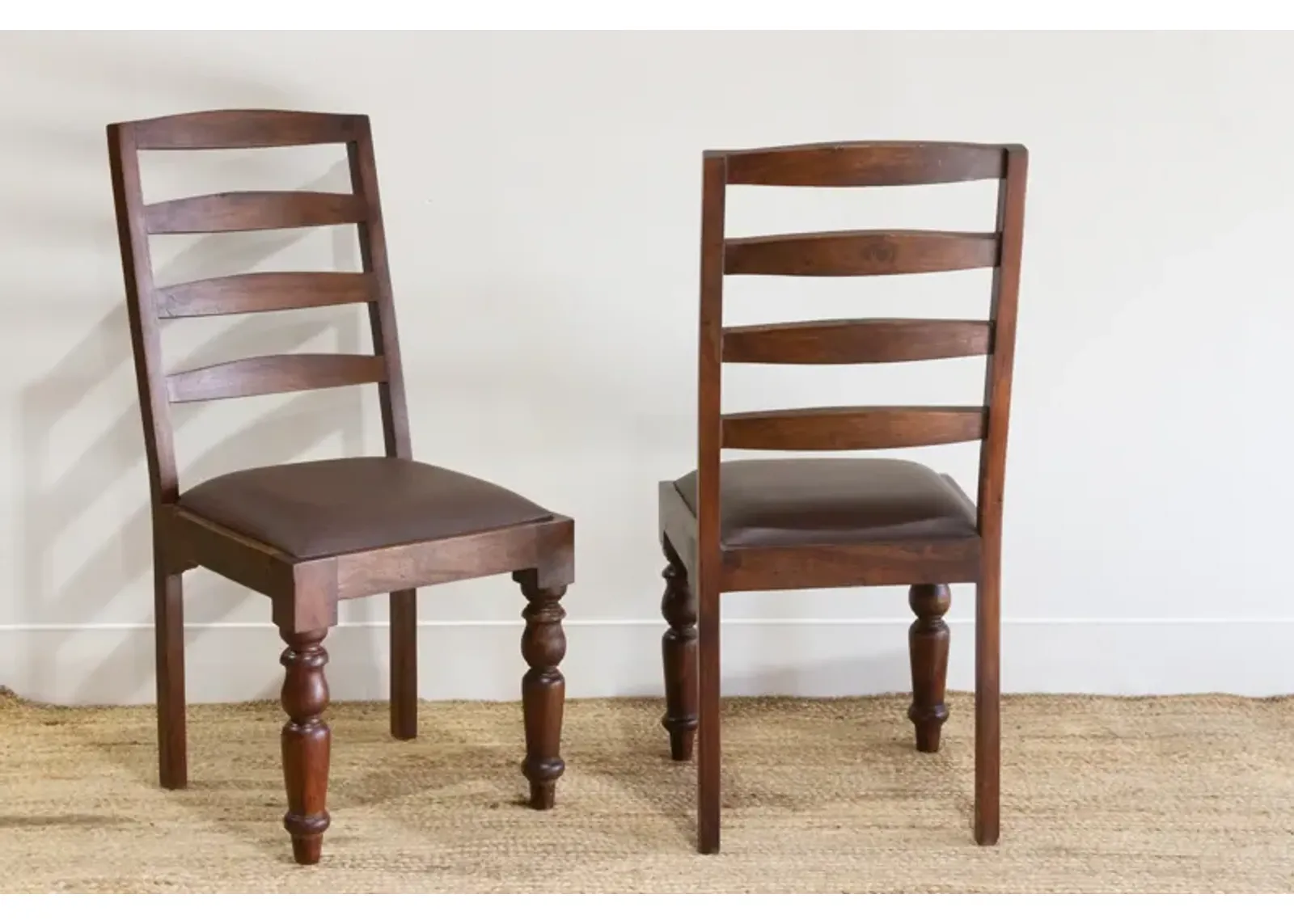 Set of 2 - Vintage Ladderback Side Chairs