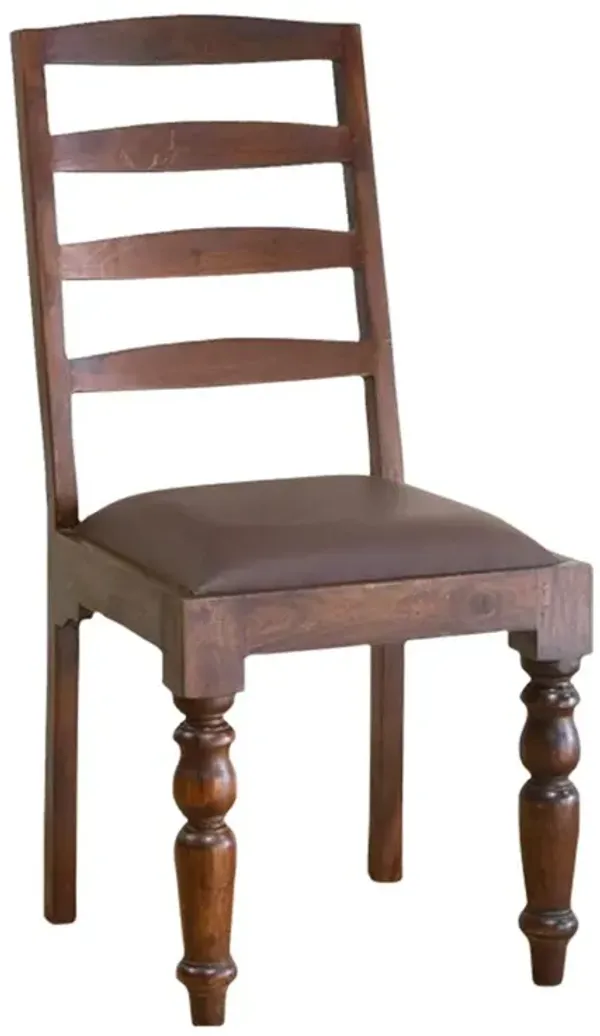 Vintage Hardwood Ladderback Side Chair - de-cor