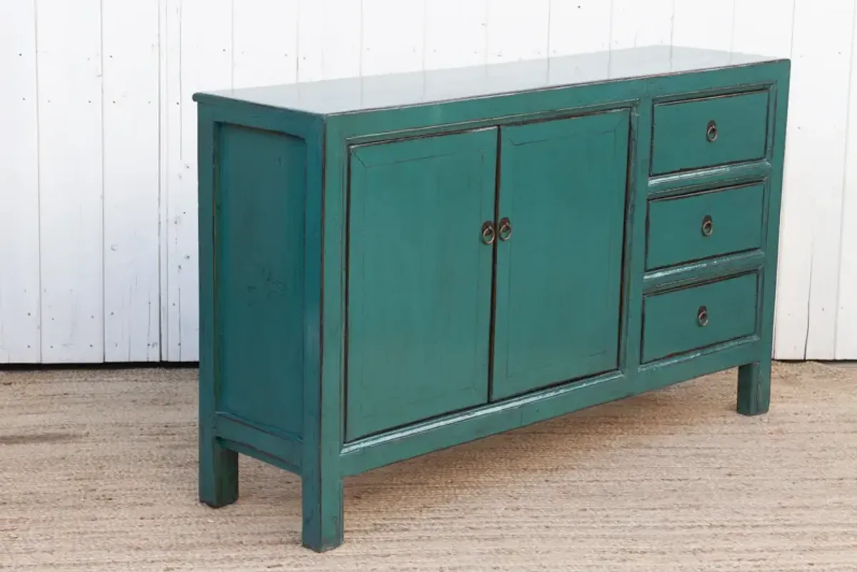 Arabian Green Lacquered Buffet Cabinet