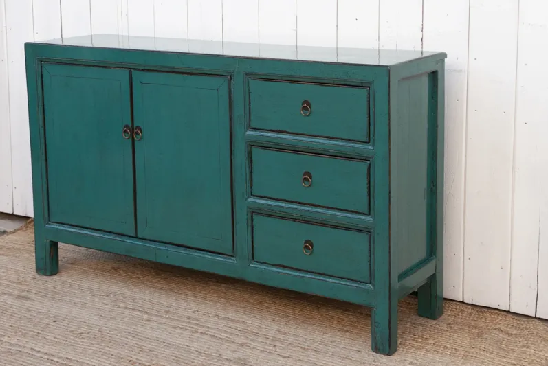 Arabian Green Lacquered Buffet Cabinet