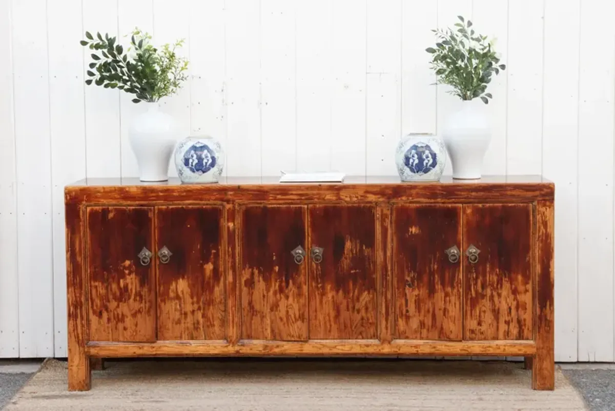 Vintage Lacquered Long Asian Sideboard