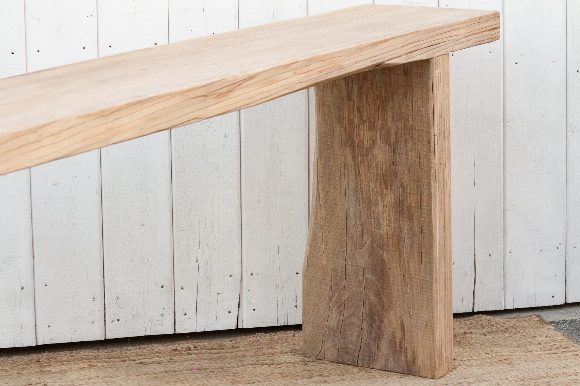 Reclaimed Old Beam Top Console Table - Handcrafted