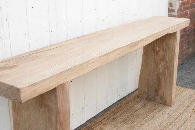 Reclaimed Old Beam Top Console Table - Handcrafted