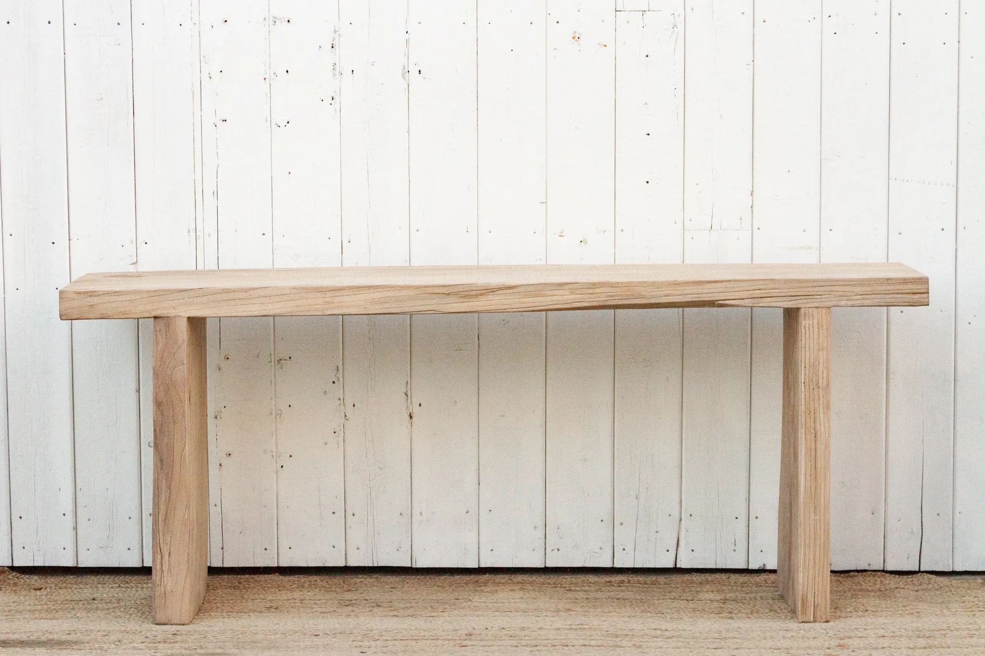 Reclaimed Old Beam Top Console Table - Handcrafted