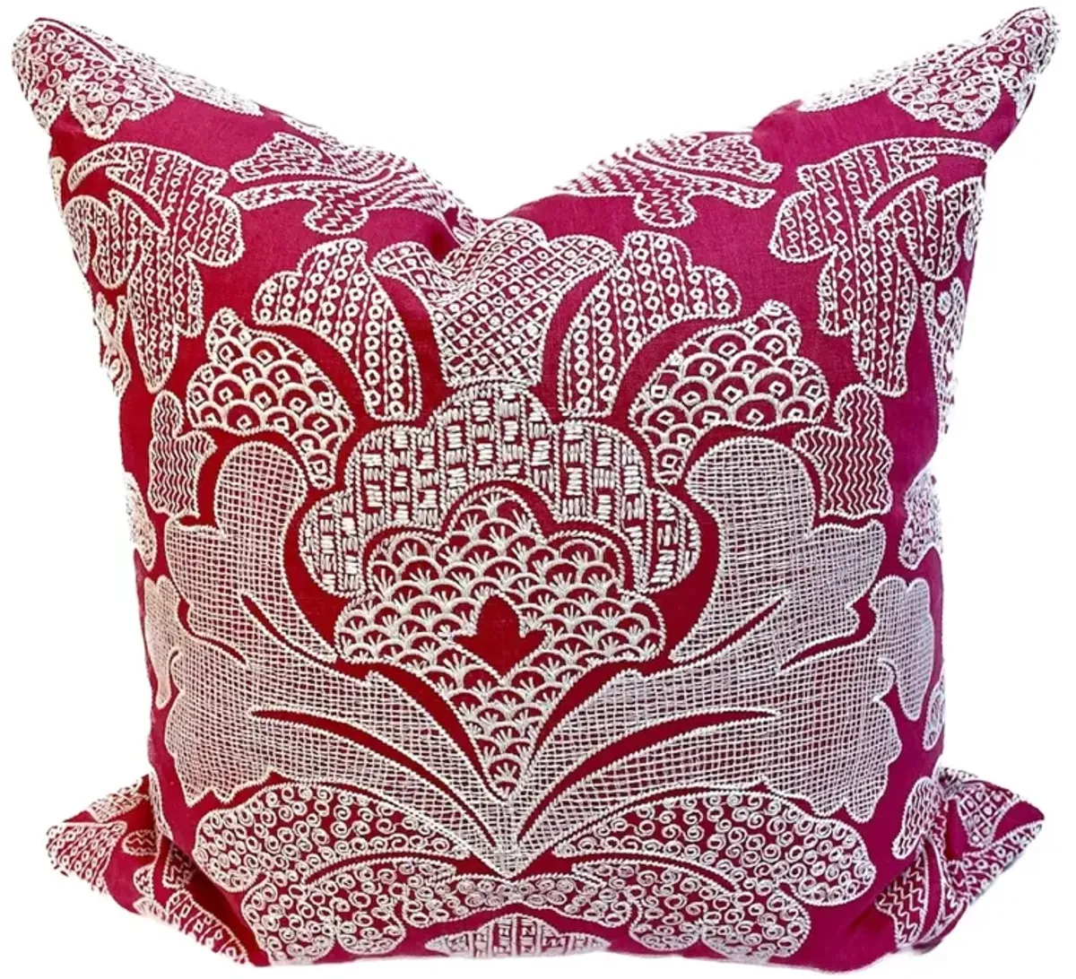 White Floral Embroidered Pillows - PR