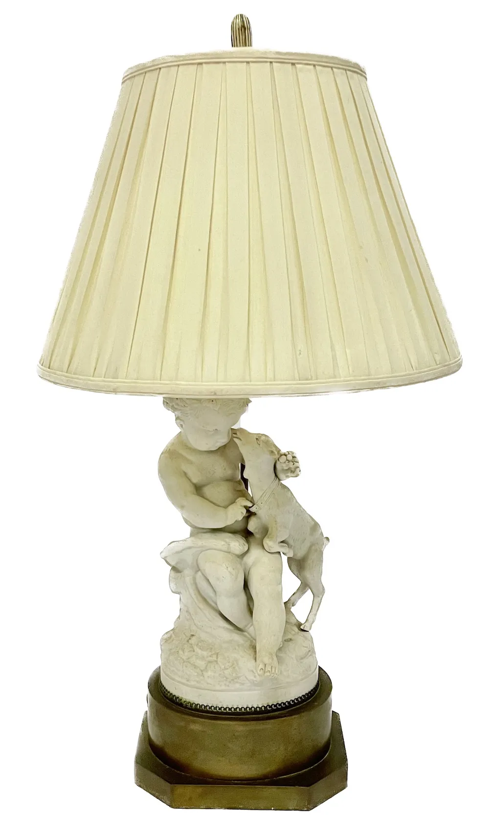 Limoges Bisque Lamb & Lion Lamp