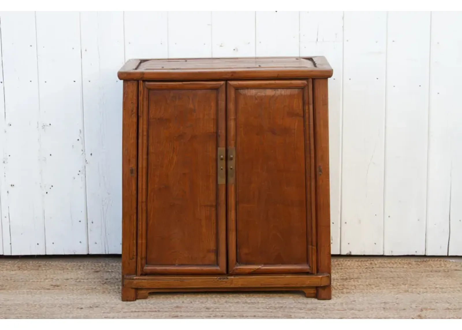 Antique Country Elm Bedside Cabinet