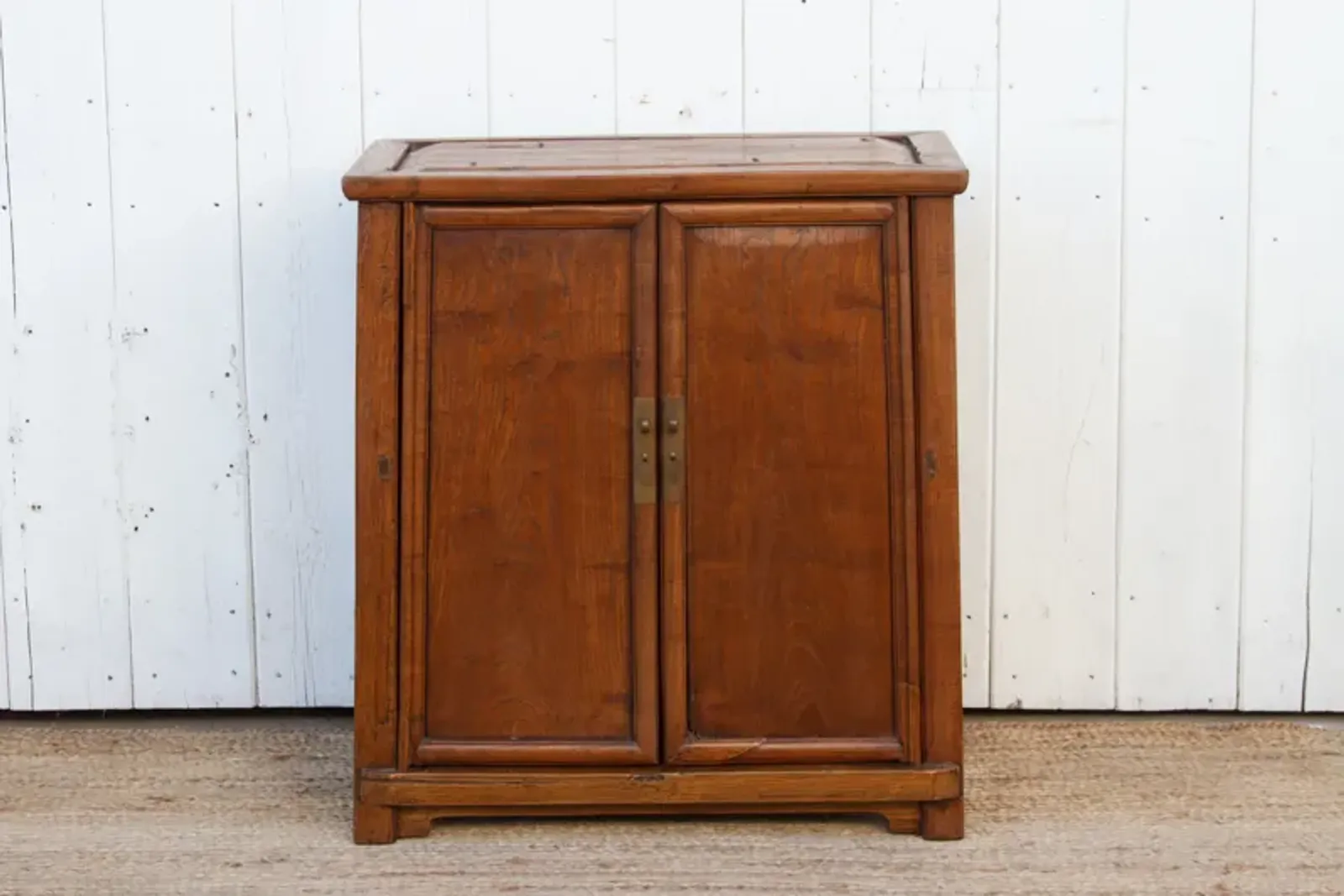 Antique Country Elm Bedside Cabinet