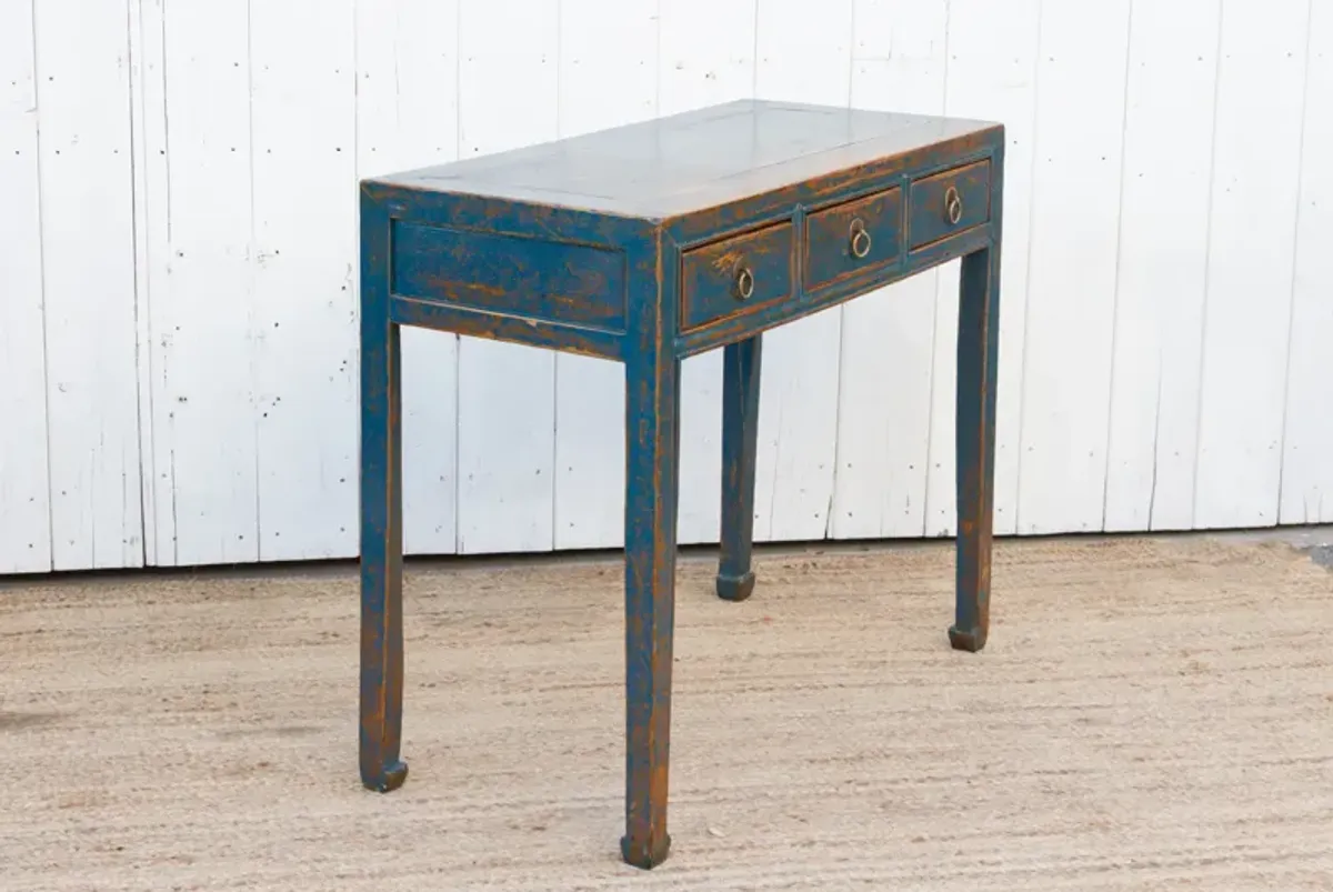 3-Drawer Blue Lacquered Altar Console