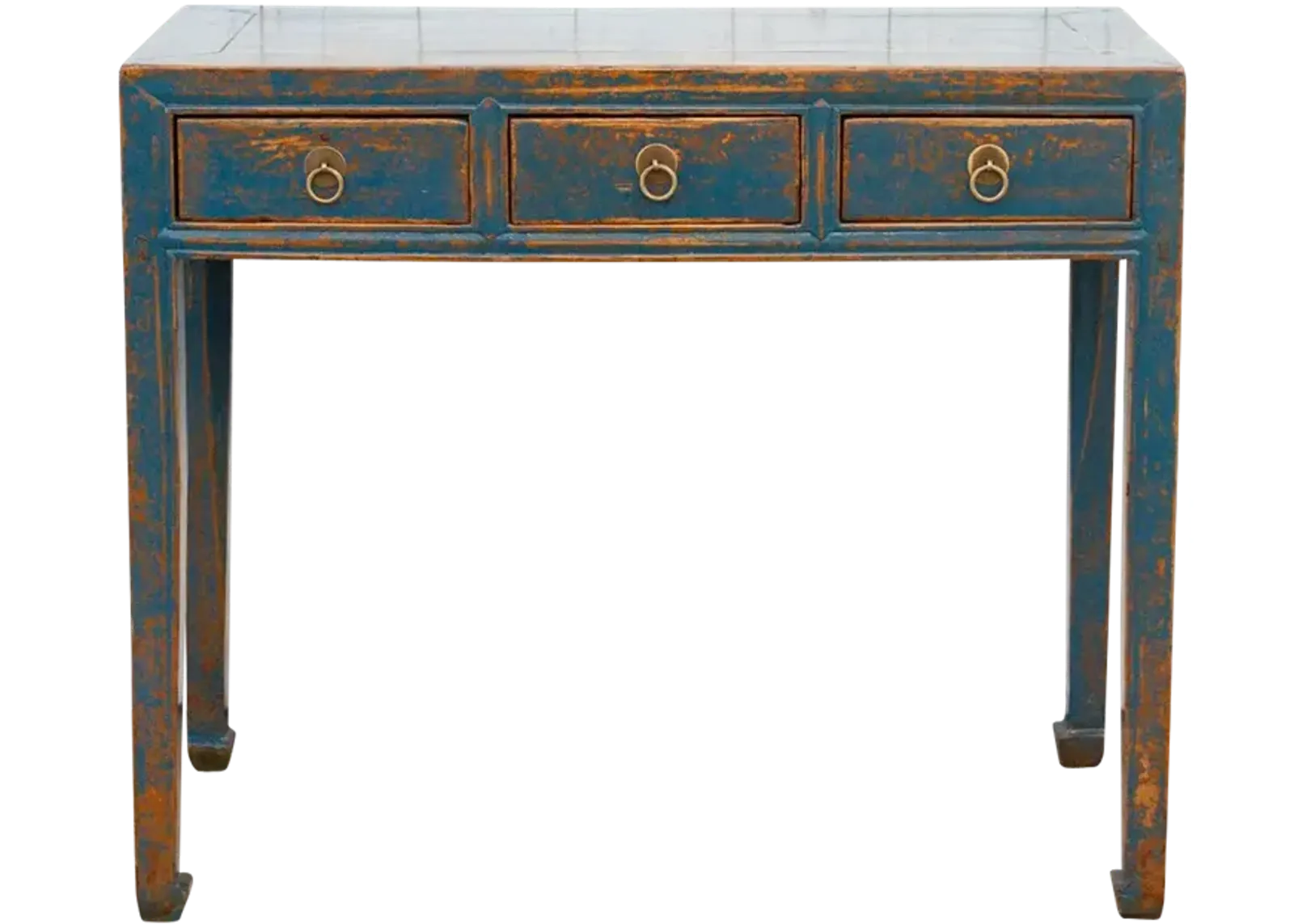 3-Drawer Blue Lacquered Altar Console