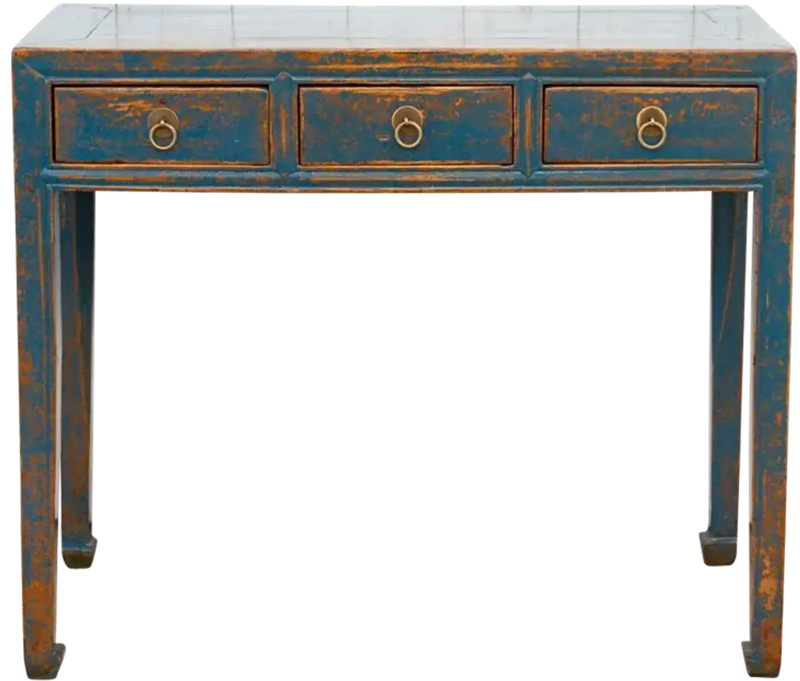 3-Drawer Blue Lacquered Altar Console