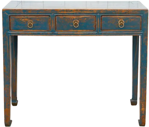3-Drawer Blue Lacquered Altar Console