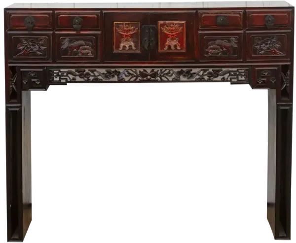 Finely Carved Antique Kang Console Table - de-cor