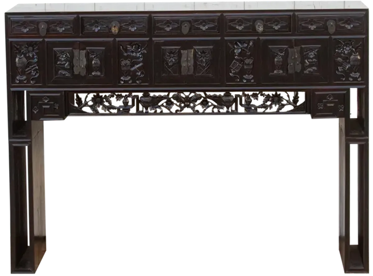 19th Century Ebonized Kang Slim Table