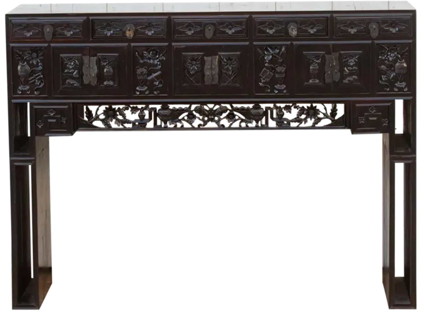 19th Century Ebonized Kang Slim Table