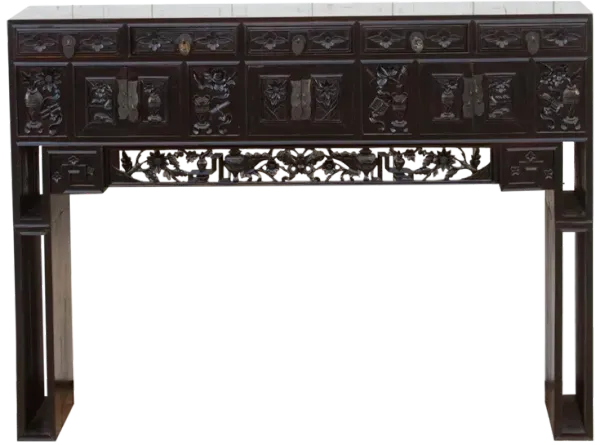 19th Century Ebonized Kang Slim Table - de-cor