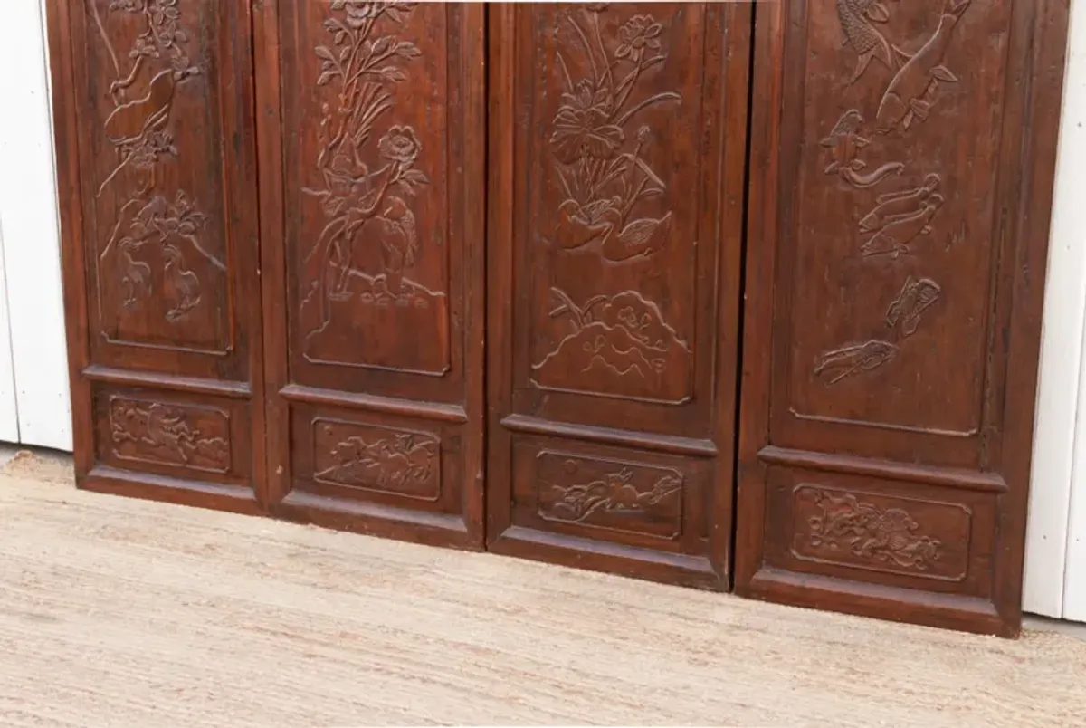 Mid-Century Finely Carved Door Panels