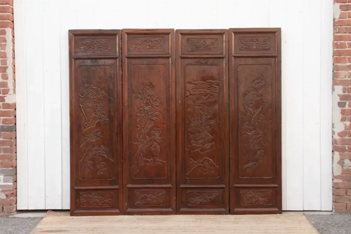 Mid-Century Finely Carved Door Panels