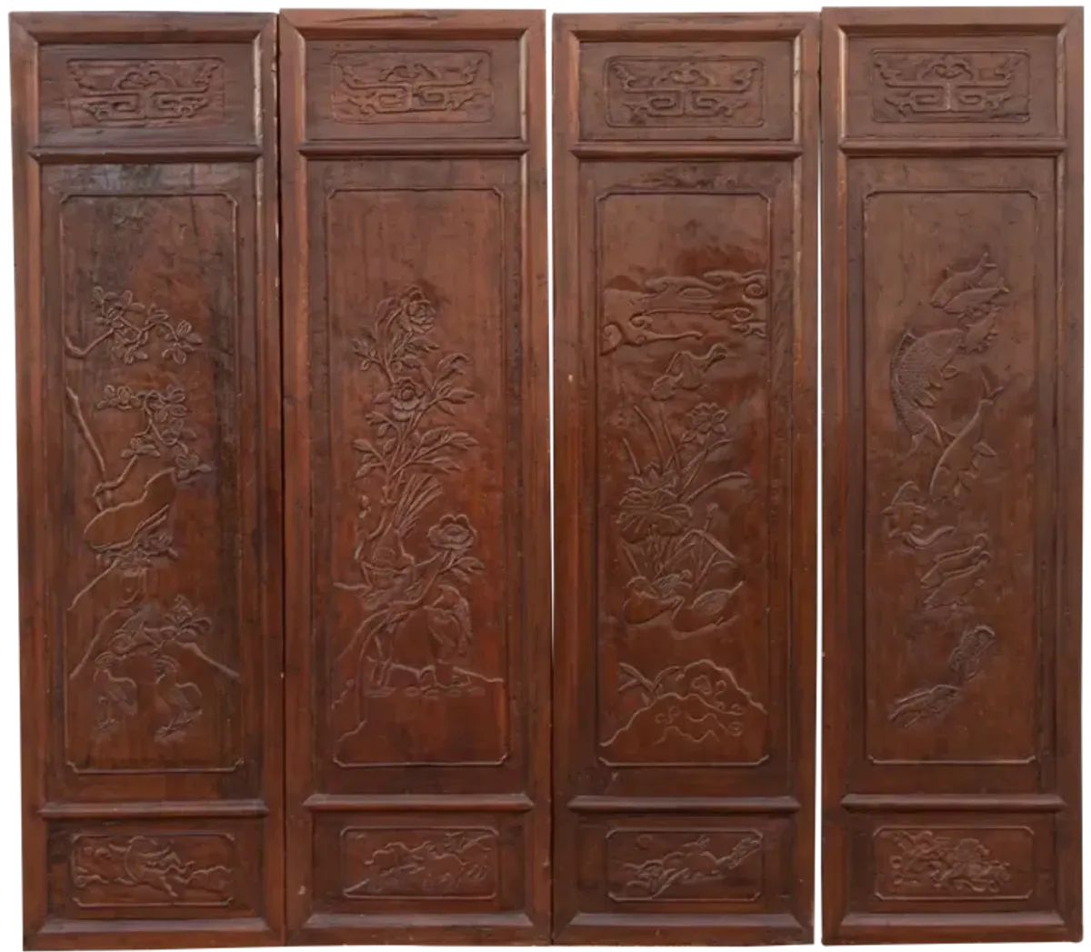 Mid-Century Finely Carved Door Panels